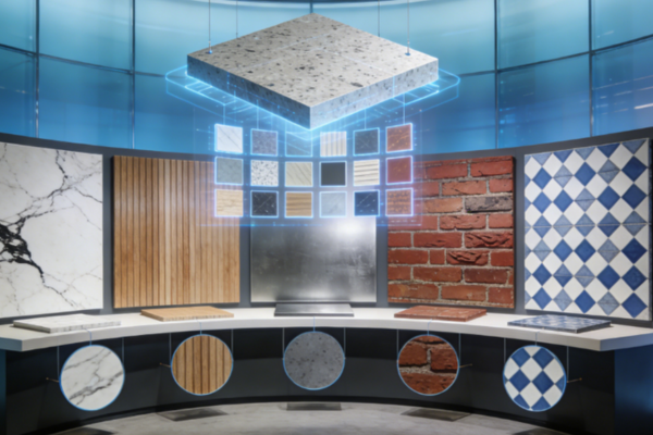 A person testing the scratch resistance of a flexible stone sample