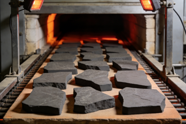 A modern building facade clad with flexible stone panels