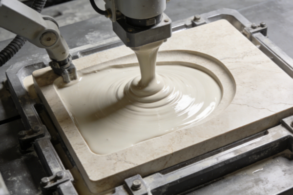 A close-up of the texture of a flexible stone panel