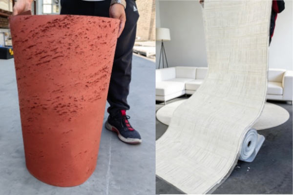 Flexible Stone Cladding Benefits A modern building facade clad in versatile flexible stone tiles