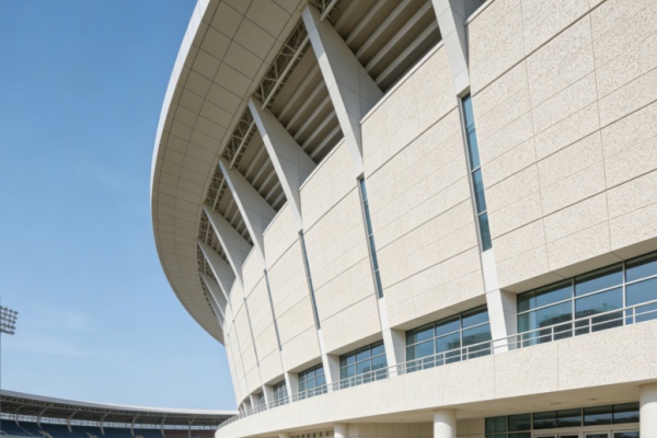 An installer applying a sheet of flexible stone to a wall with adhesive