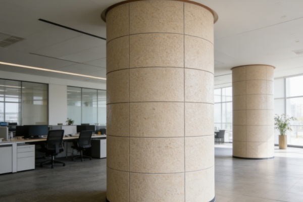 A sample board showing different flexible stone textures and colors