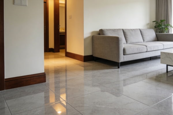 a person cleaning a tough stain off a tile floor