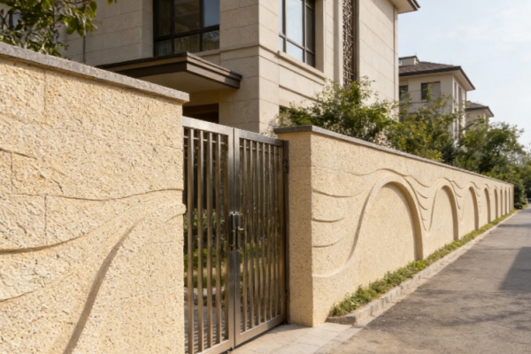 A step-by-step diagram showing the installation process of flexible stone sheets.