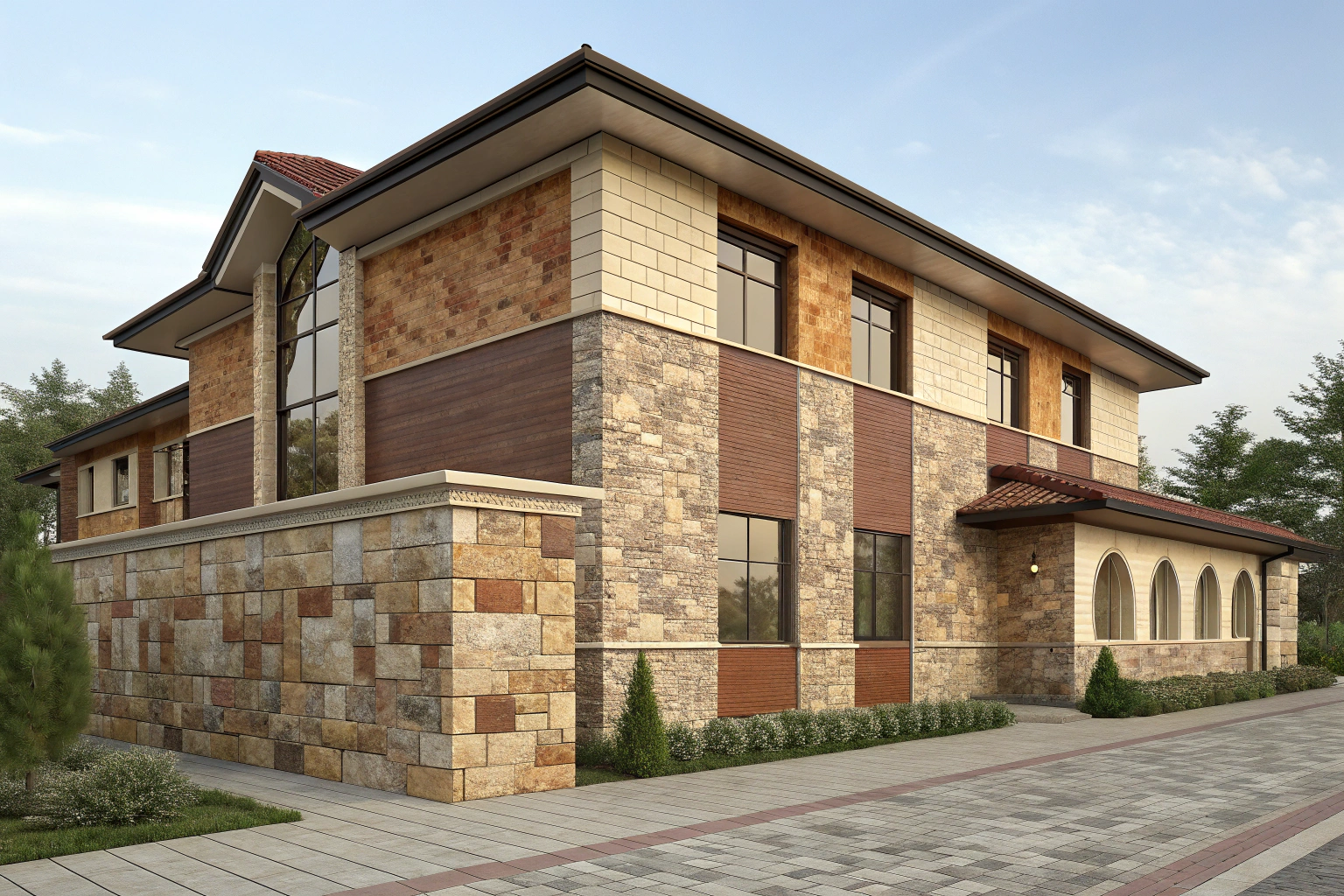 Aesthetic of Natural Stone Close-up of a granite stone cladding texture