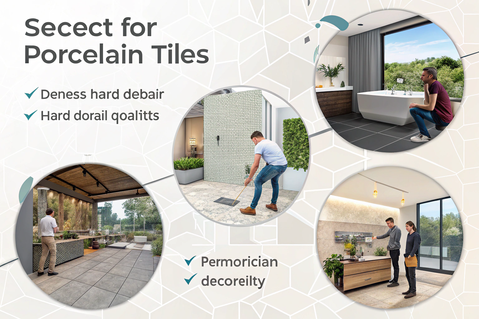 A sleek, modern bathroom with large-format porcelain tiles.