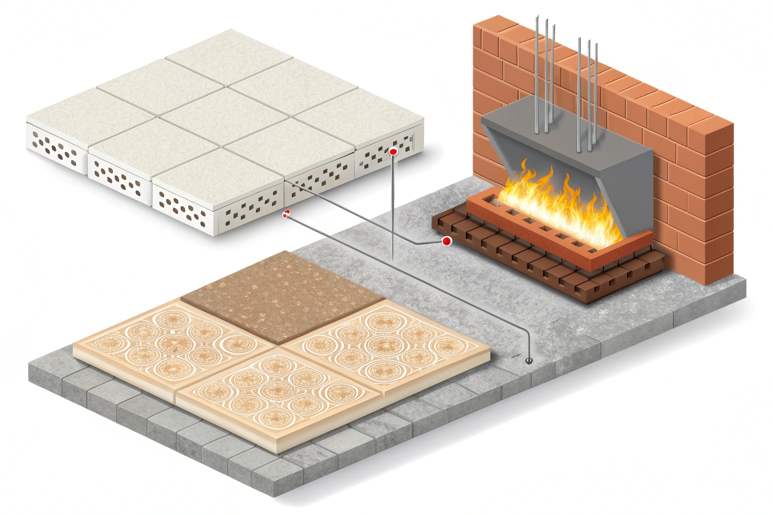 Ceramic vs Porcelain Tile Side-by-side comparison of a ceramic tile and a porcelain tile showing texture differences