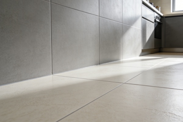 Bare feet on a cold porcelain tile floor