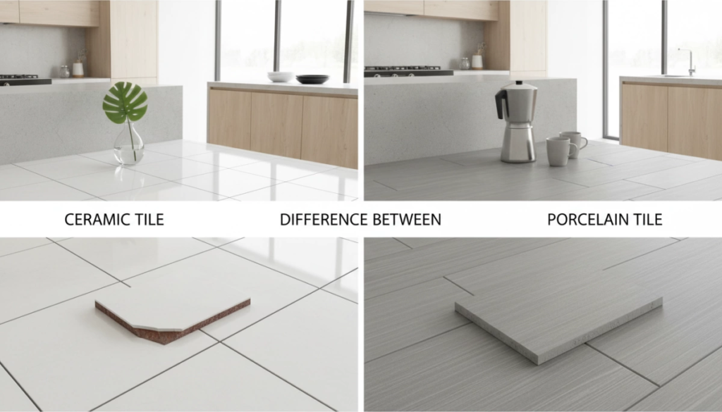 Unterschied zwischen Keramik- und Porzellanfliesen