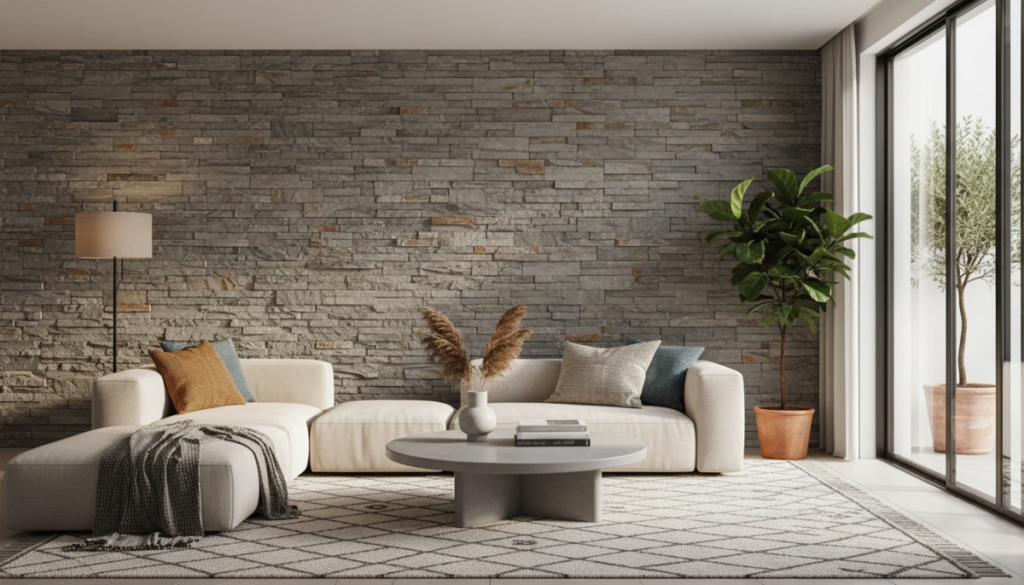 واجهات الحجر الرقيقة الطبيعي لتطبيقات الجدران الداخلية