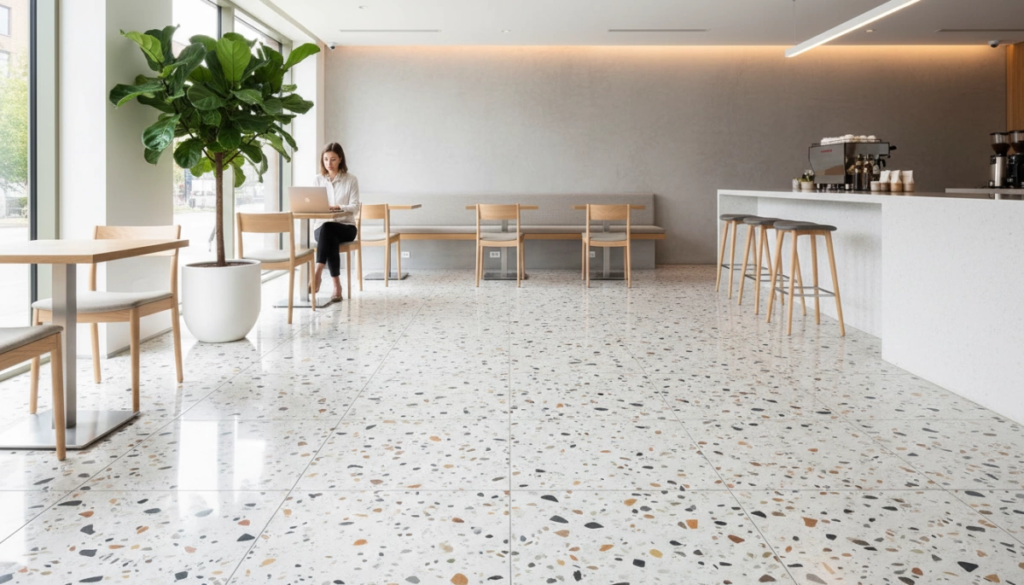 Piastrella in porcellana terrazzo commerciale per pavimenti resistenti ed eleganti