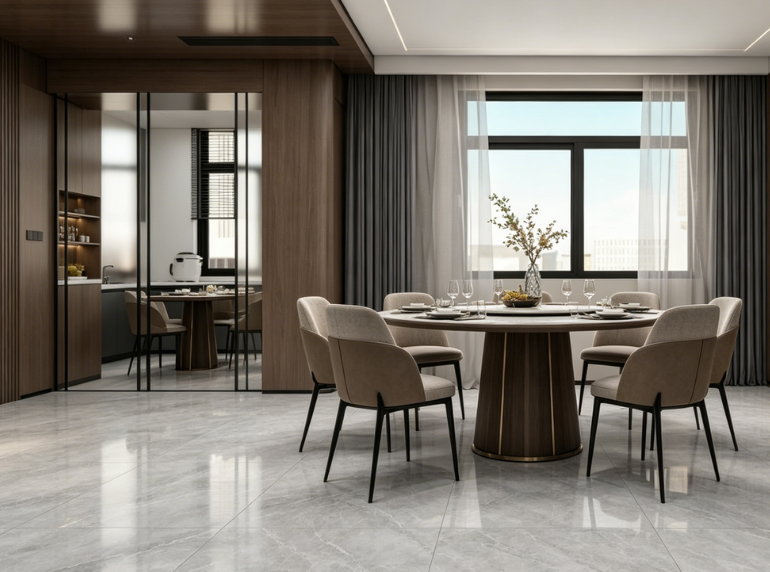 Carreau de sol en porcelaine - Design marbre - 918022TAL