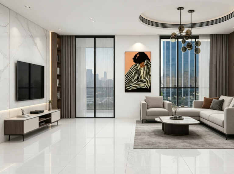 Carreau de sol en porcelaine - Design marbre - 918023TAL