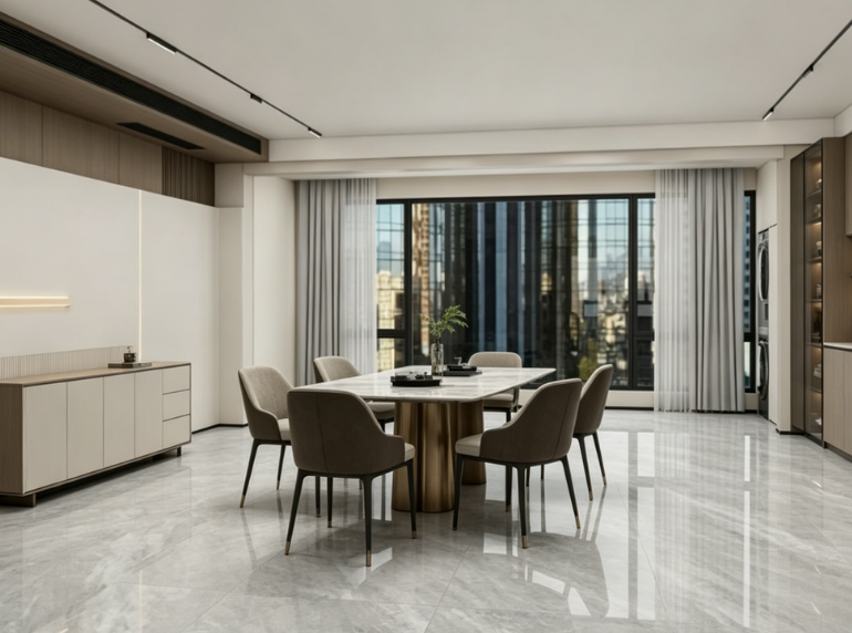 Carreau de sol en porcelaine - Design marbre - 918026