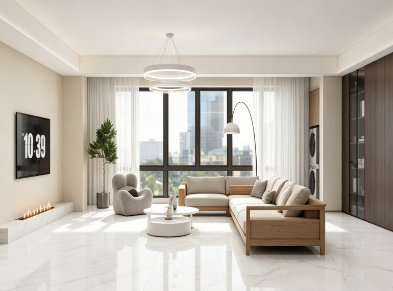 Carreau de sol en porcelaine - Design marbre - 918167TAL