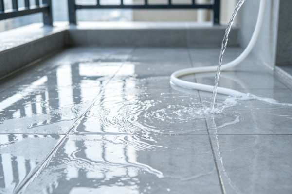 A side-by-side comparison of a floor tile and a wall tile, showing their different textures.