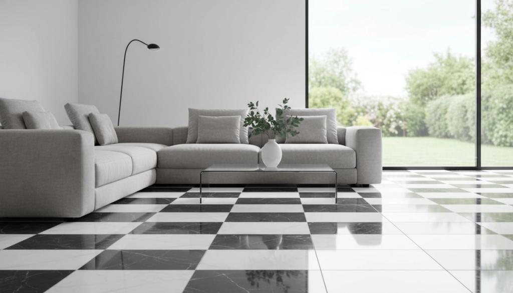 Guide des carreaux de porcelaine noire et blanche pour des intérieurs modernes