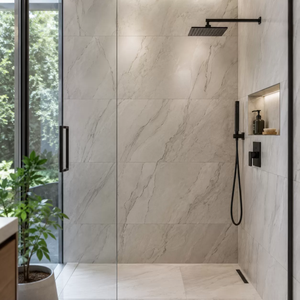 Large Porcelain Tiles for Shower Walls Benefits Styles Guide