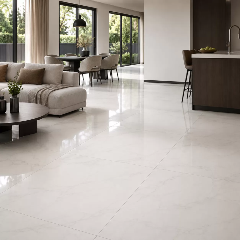 Large white porcelain tile
