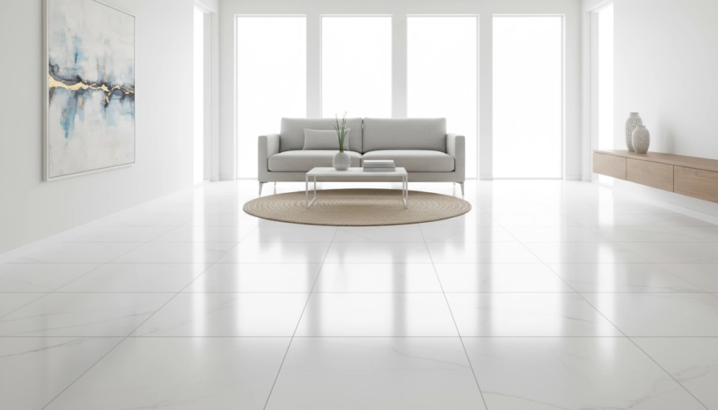 Guide du revêtement de sol en carreaux de porcelaine blanche pour les maisons modernes