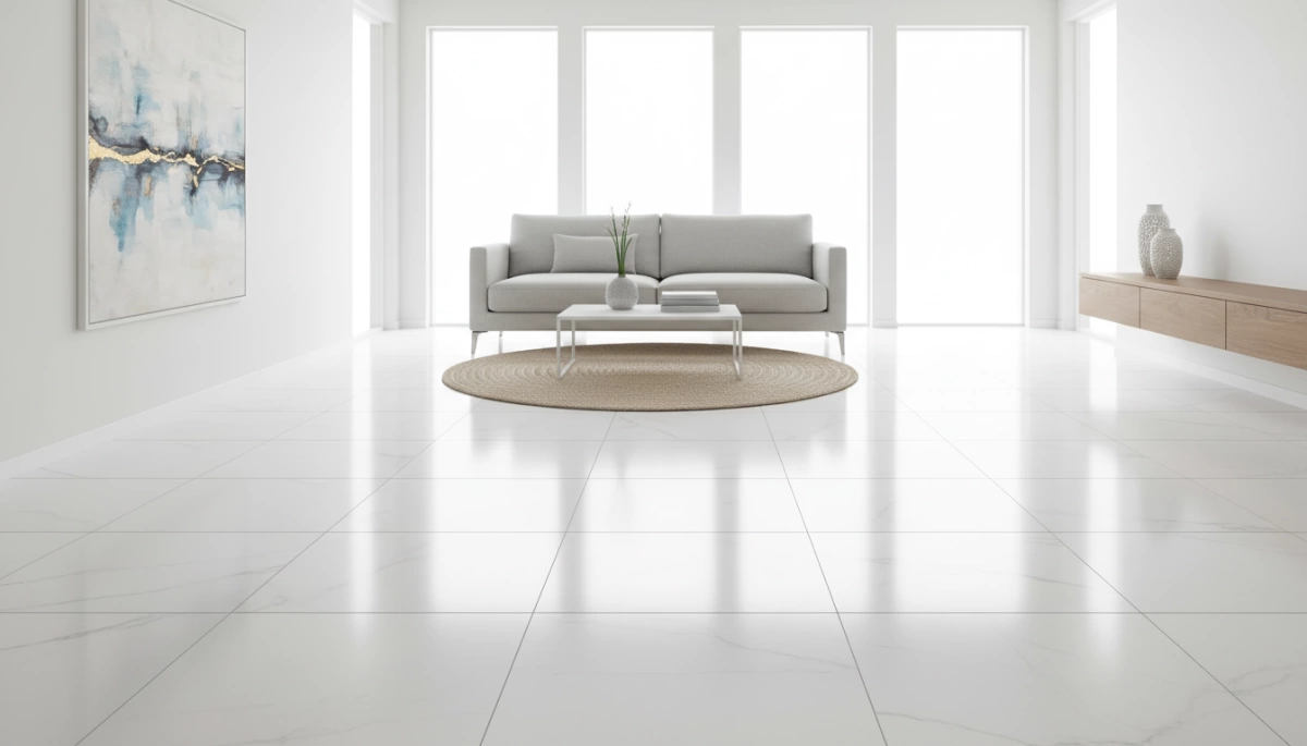 Gabayan sa Puting Porcelain Tile Flooring para sa Modernong Bahay
