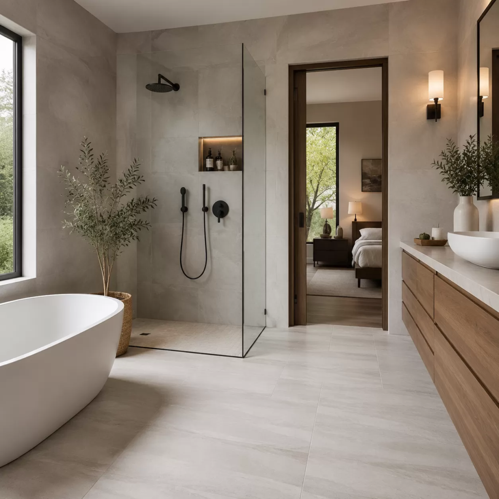 12×24 Porcelain Tile Bathroom