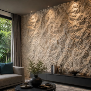Flexible cave stone wall