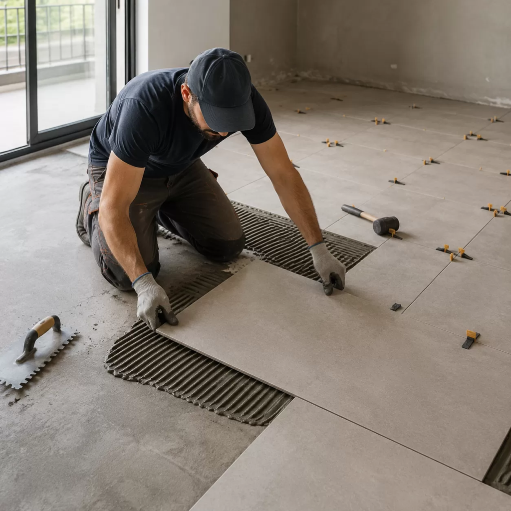 How to lay a 12×24 porcelain tile?