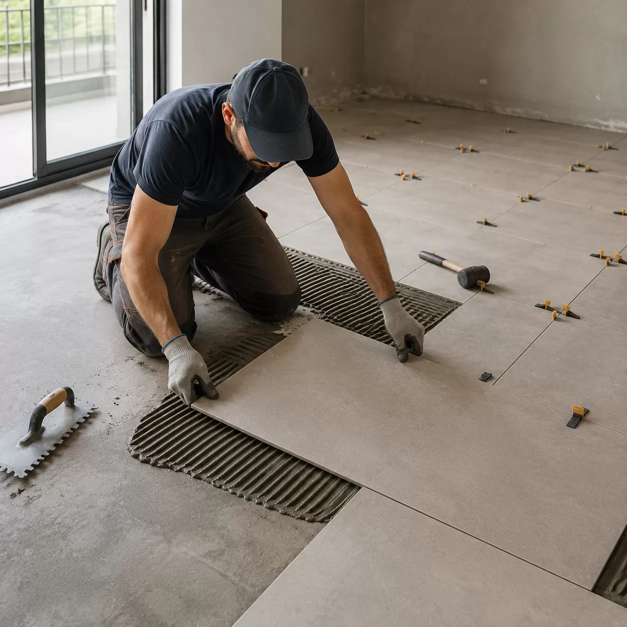 How to lay a 12×24 porcelain tile?